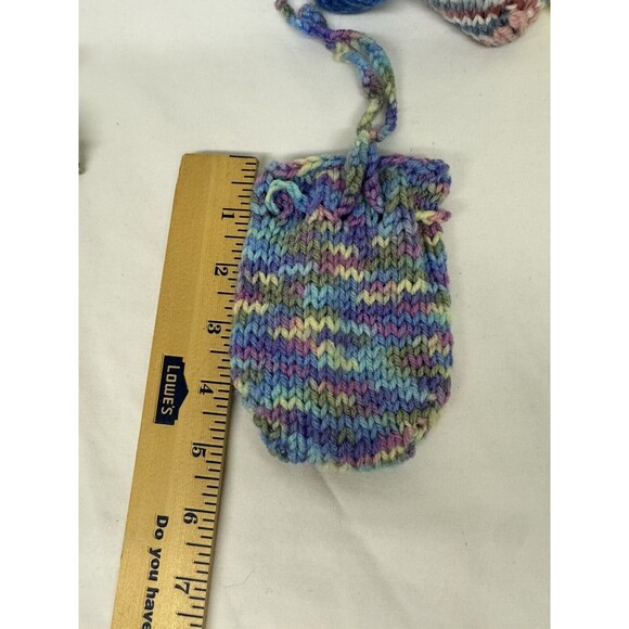 Hand Knitted Soap Saver Sack Bag Pouch Gift Giving Treat Bag New handmade - Picture 5 of 8